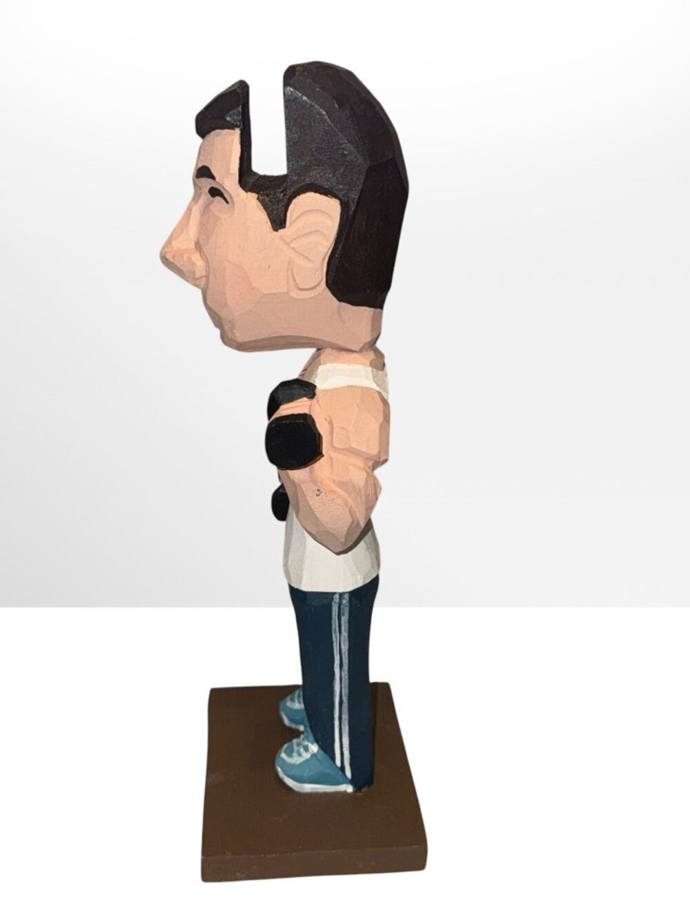 Peepers Wood Hand Carved & Painted Man Fitness Eyeglass/Sunglass Holder Stand